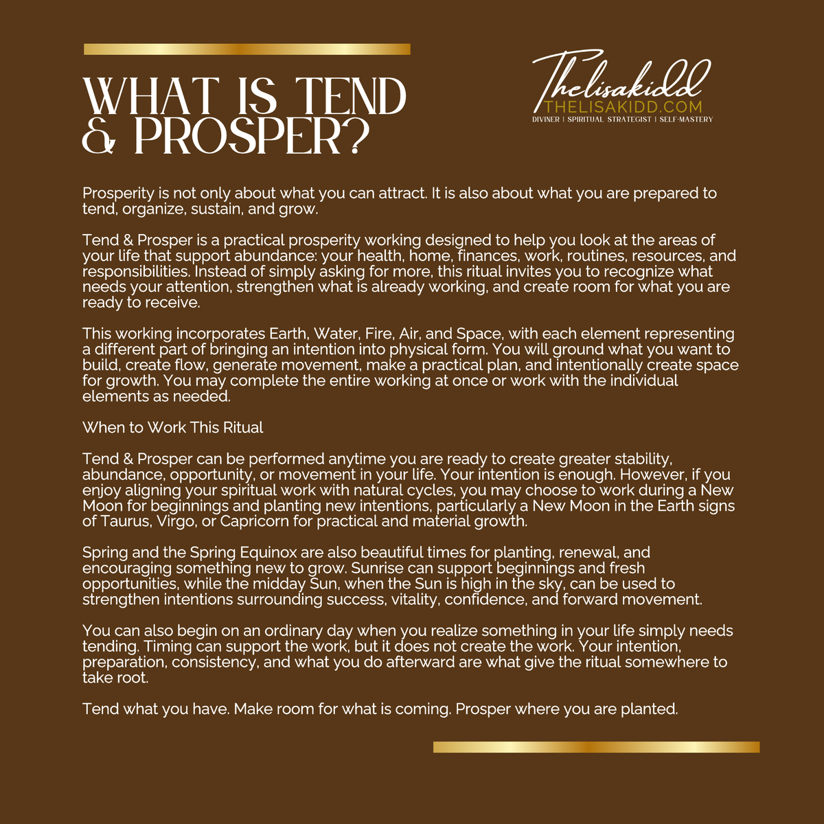 TEND & PROSPER
