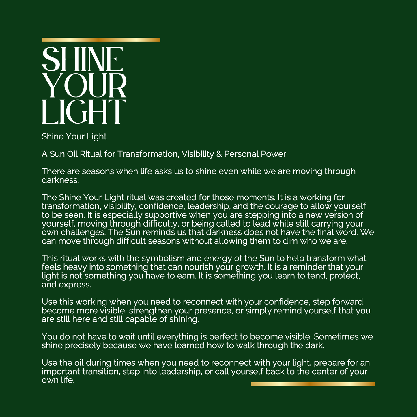 SHINE YOUR LIGHT RITUAL