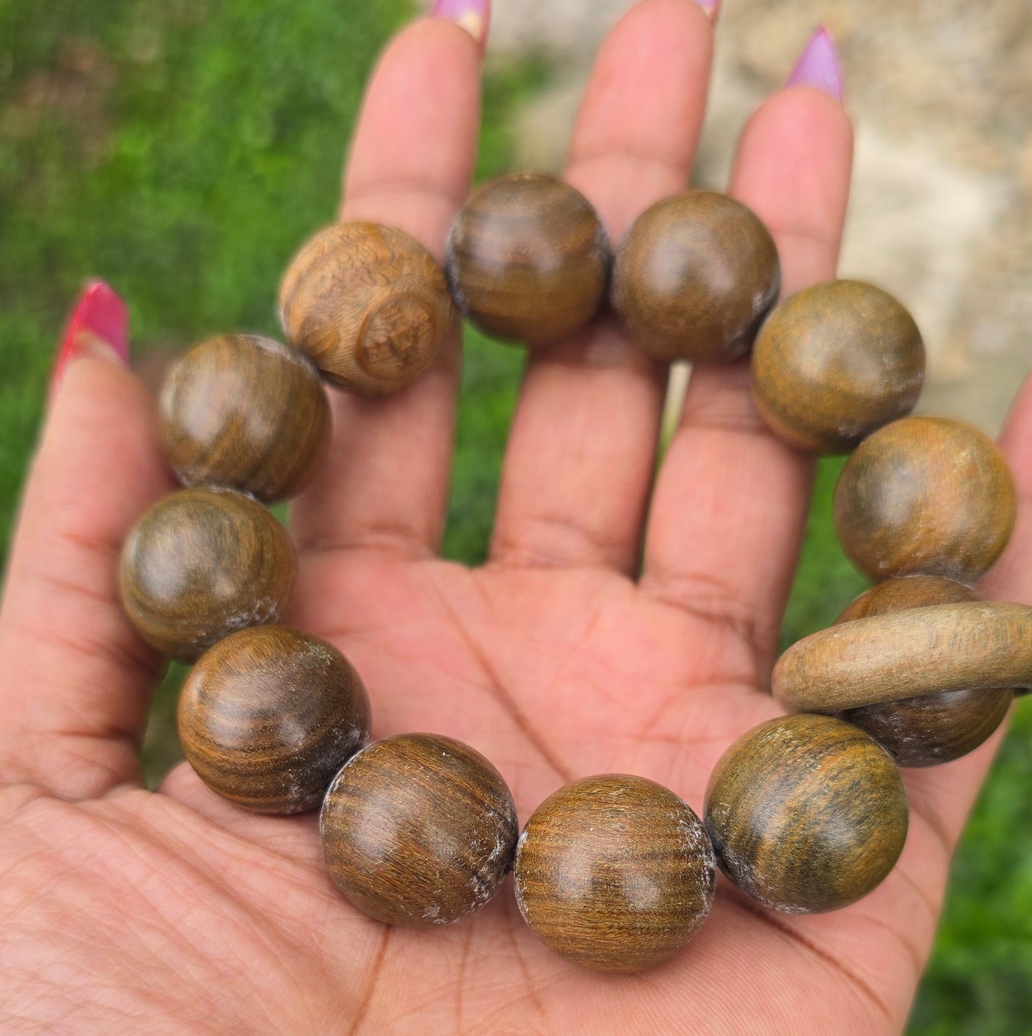 GREEN SANDALWOOD BEADS