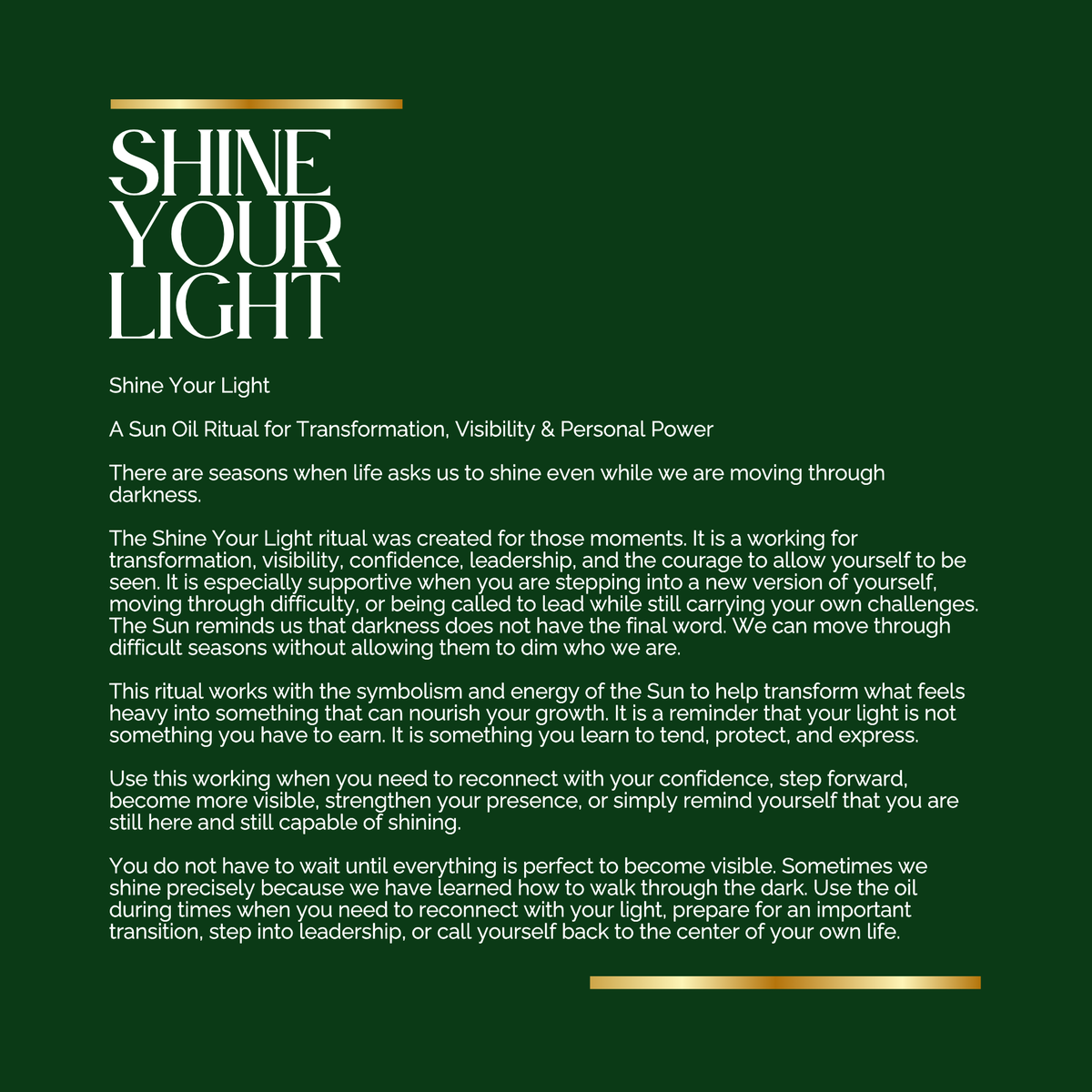 SHINE YOUR LIGHT RITUAL